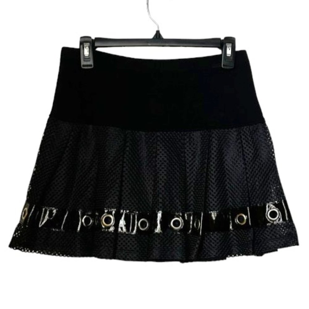 Tripp NYC Vinyl, Net and Grommet Mini Skirt size M